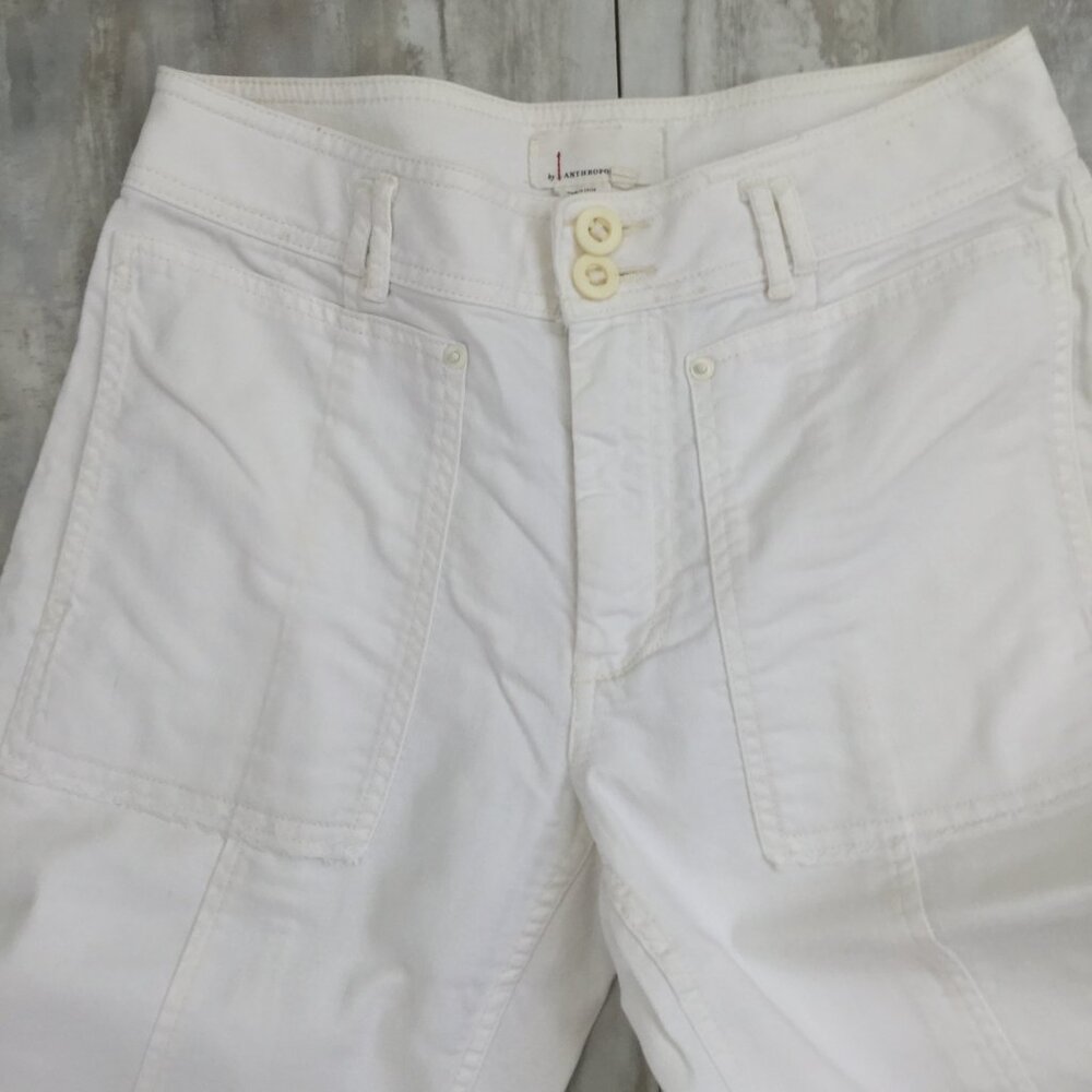 by Anthropologie Relaxed Utility White Pant 27 - Picture 5 of 9